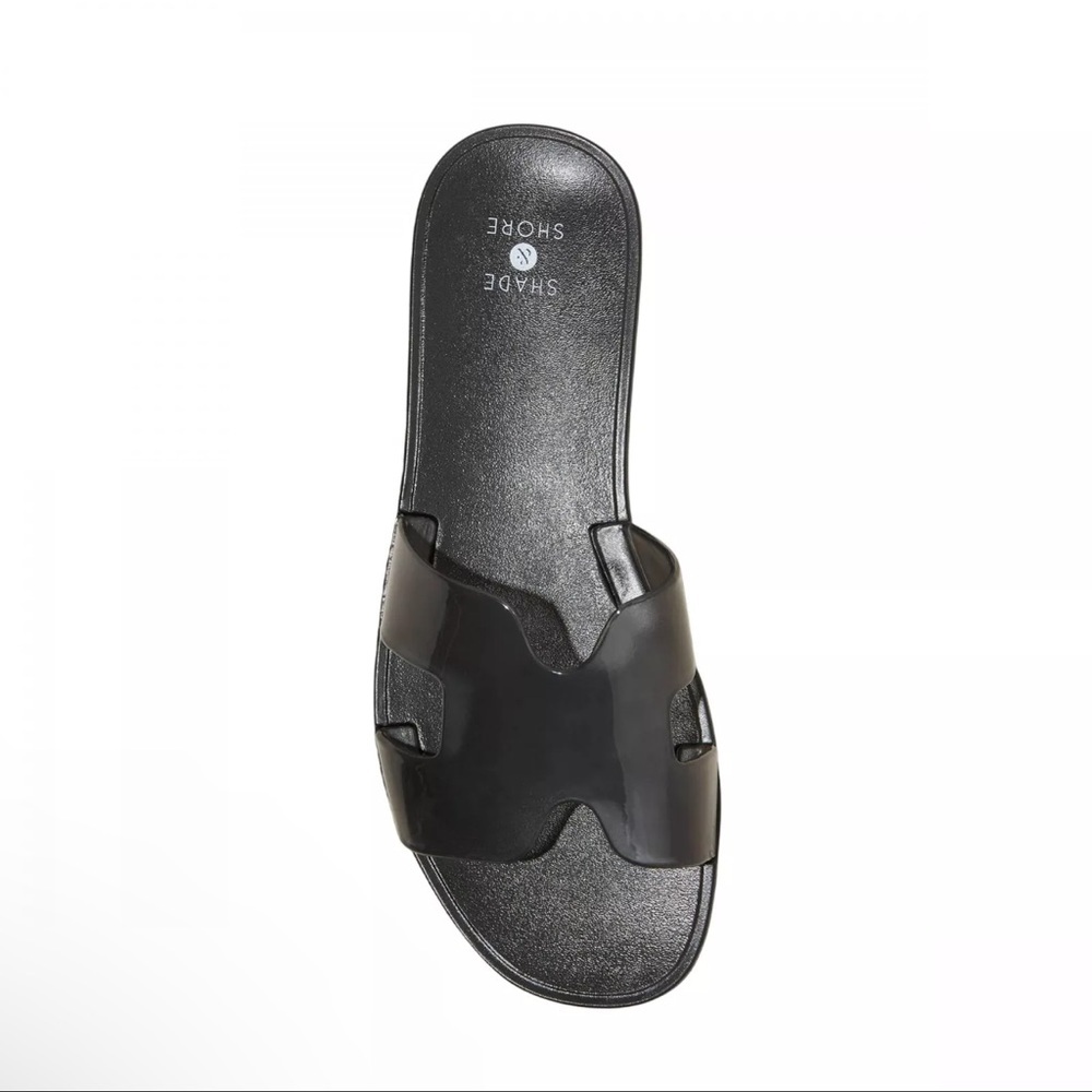 Shade&Shore black jelly Bonnie slide sandals size 8 - Picture 2 of 5